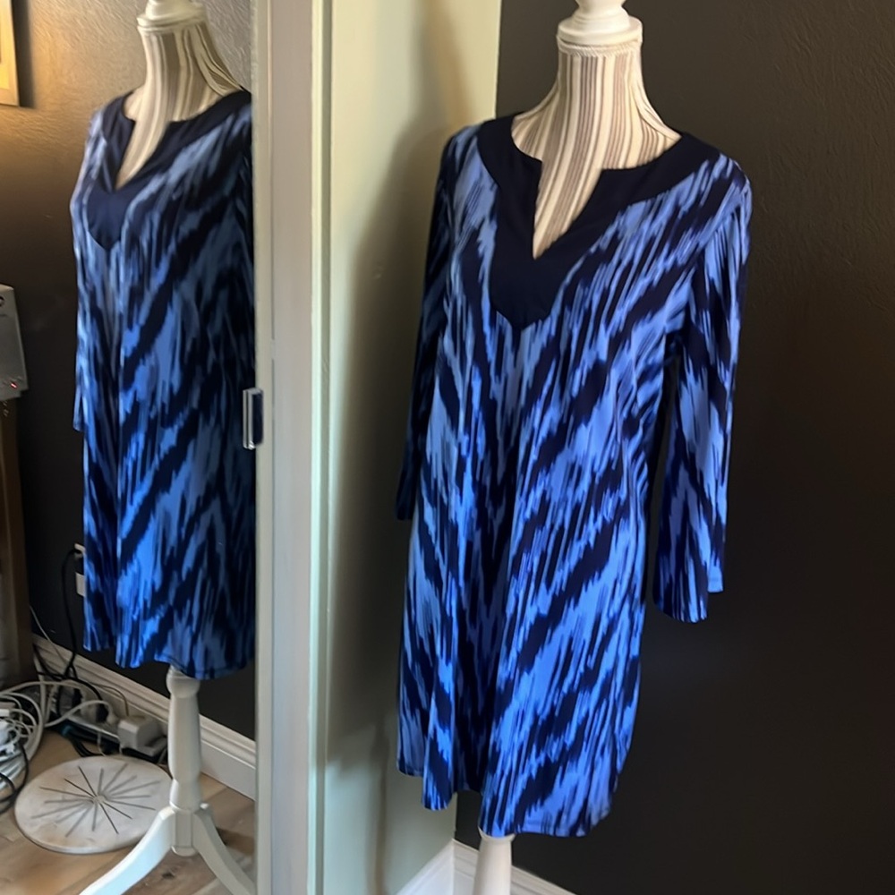 NWT. Michael Kors Blue Patterned Dress